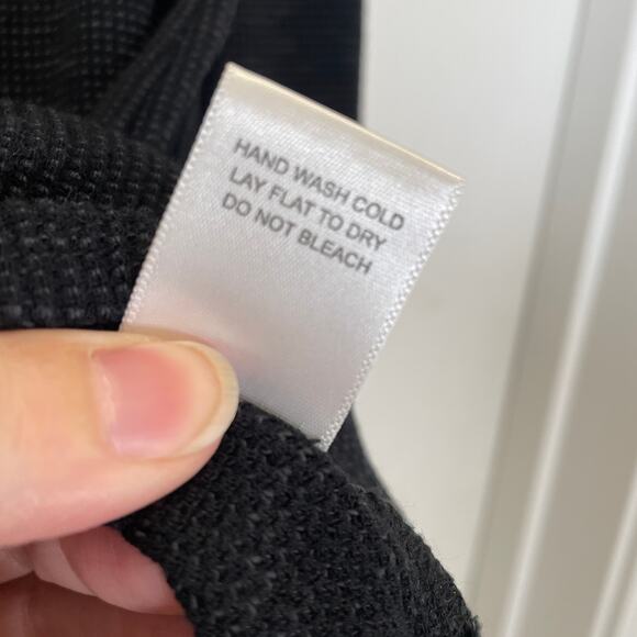 LNA Revolve Waffle Desert Crew Top Black Cutout Neck Long Sleeves S - Picture 4 of 5